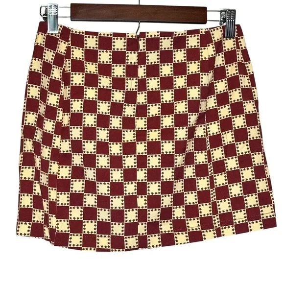 (Sold) Urban Outfitters Mini Skirt Women’s Size Small Red Yellow Check Print New - Picture 6 of 12